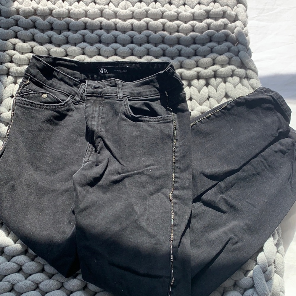 Super fun Zara jeans with beaded detailing